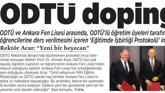 ODTÜ Dopingi (Milliyet Ankara 29.5.2015)