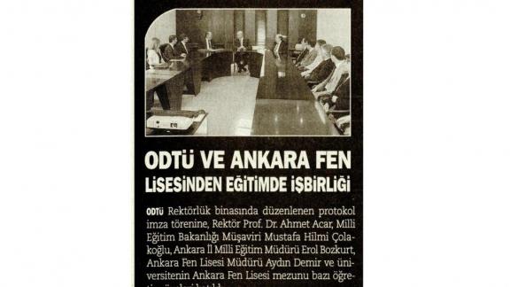 ODTÜ ve Ankara Fen Lisesinden Eğitimde İşbirliği (Haber Vaktim 1.6.2015)
