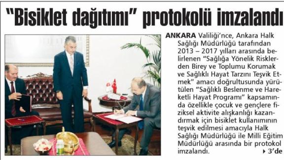 Bisiklet Dağıtımı Protokolü İmzalandı (Güçlü Anadolu 17.6.2015)