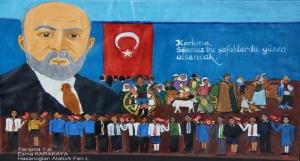 Bağımsızlık Kahramanı Mehmet Akif Ersoy ve İstikll Marşı Gençlerimizin Tuvalinde Canlandı